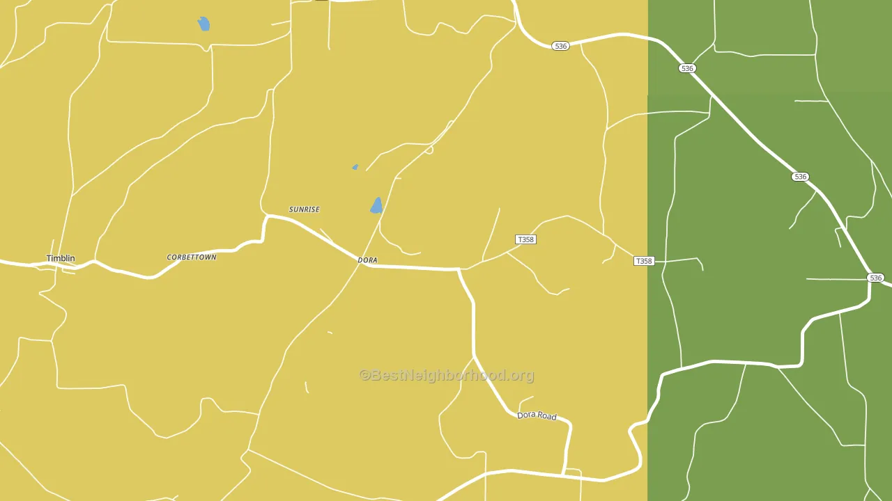 Dora, PA block-group voter-turnout map