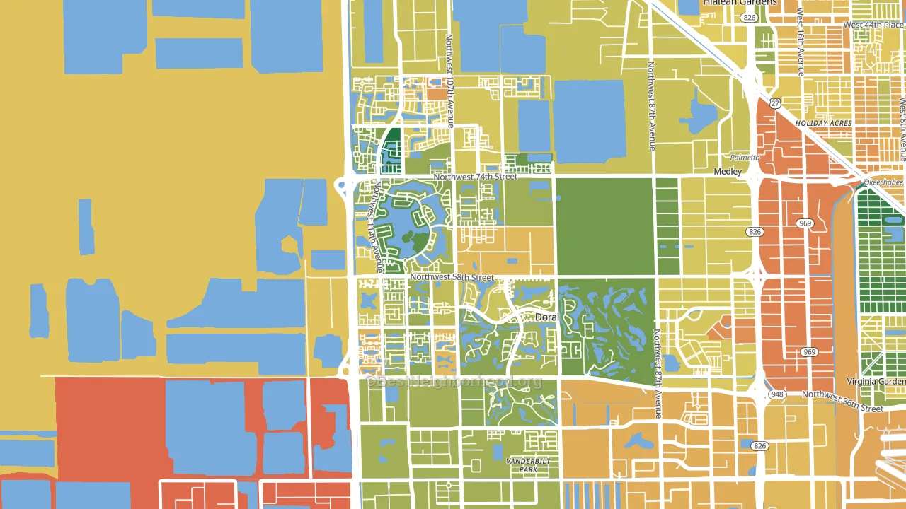 Doral, FL block-group voter-turnout map