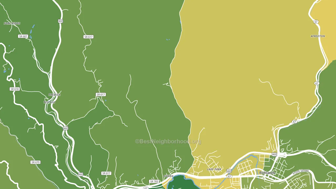 Doran, VA block-group voter-turnout map