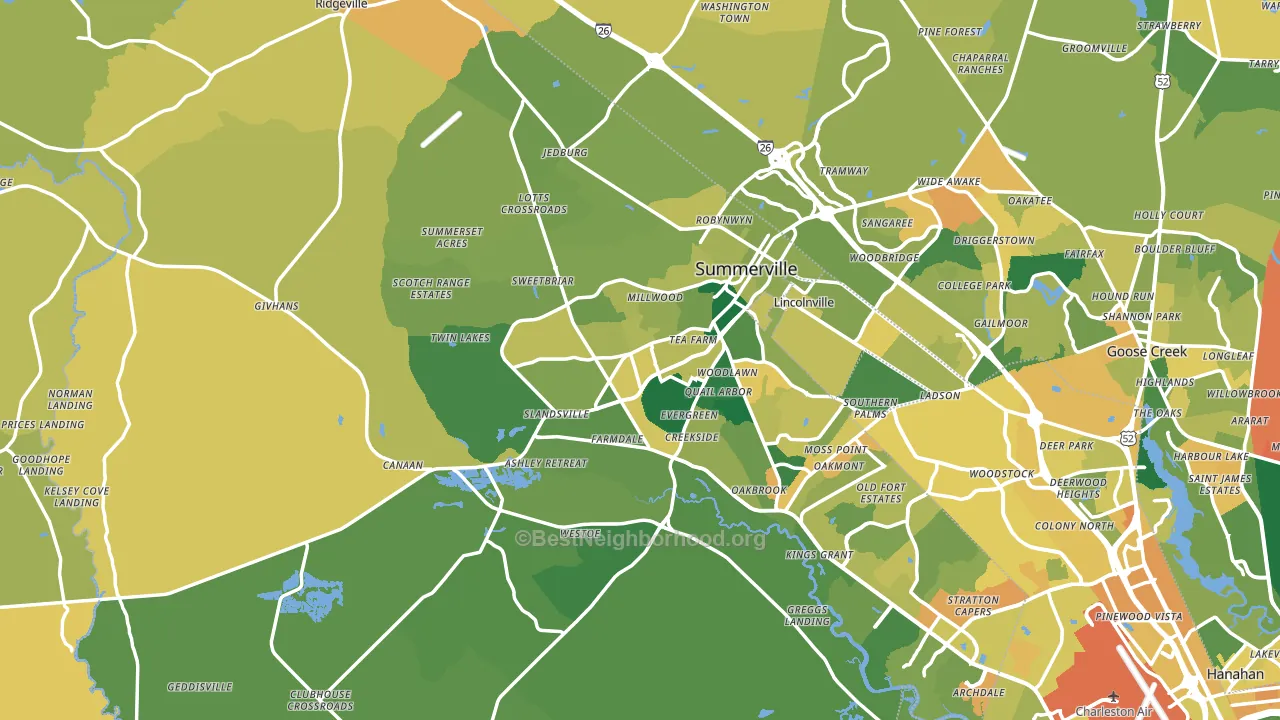 Dorchester County, SC block-group voter-turnout map