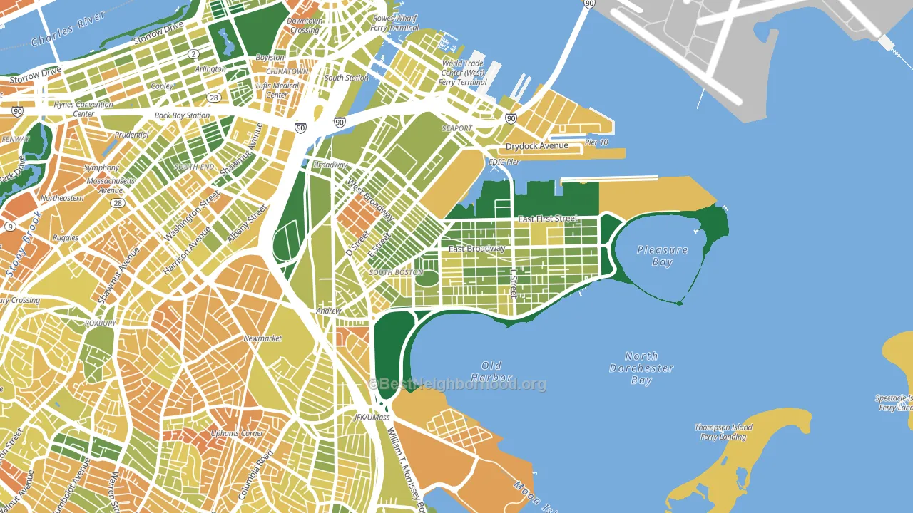Dorchester Heights, Boston, MA block-group voter-turnout map