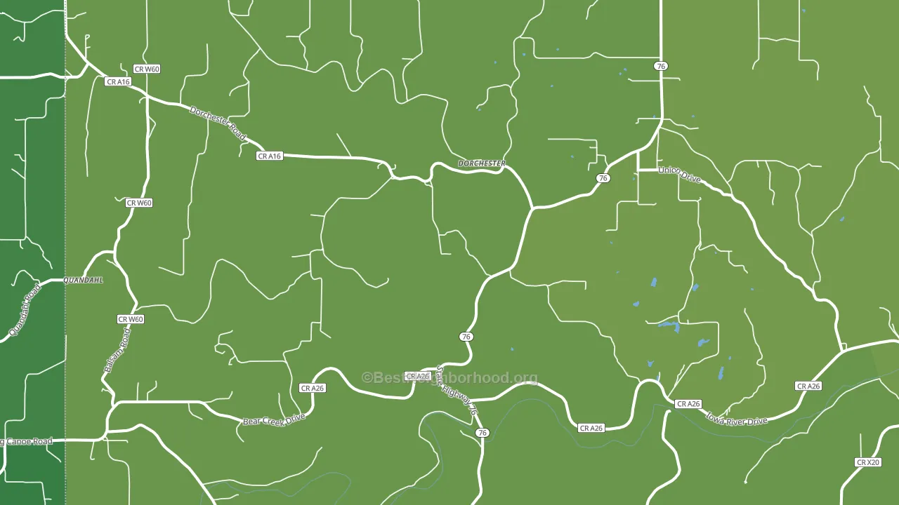 Dorchester, IA block-group voter-turnout map