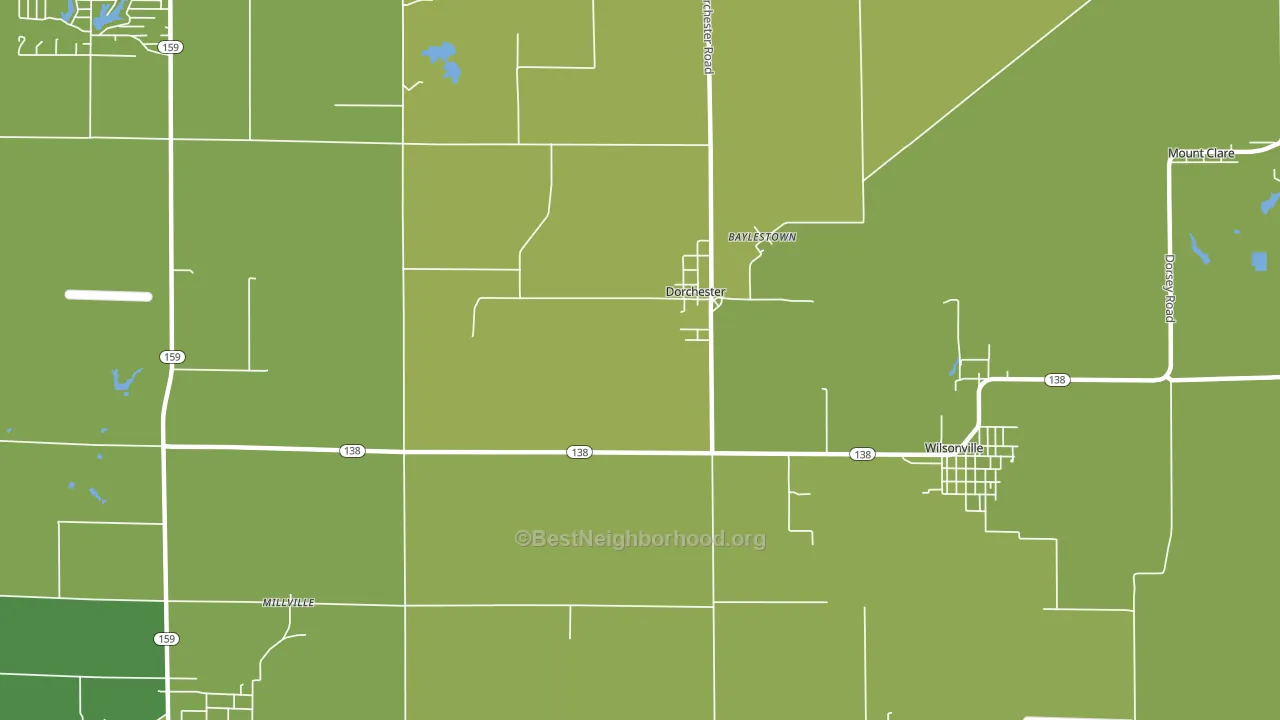 Dorchester, IL block-group voter-turnout map