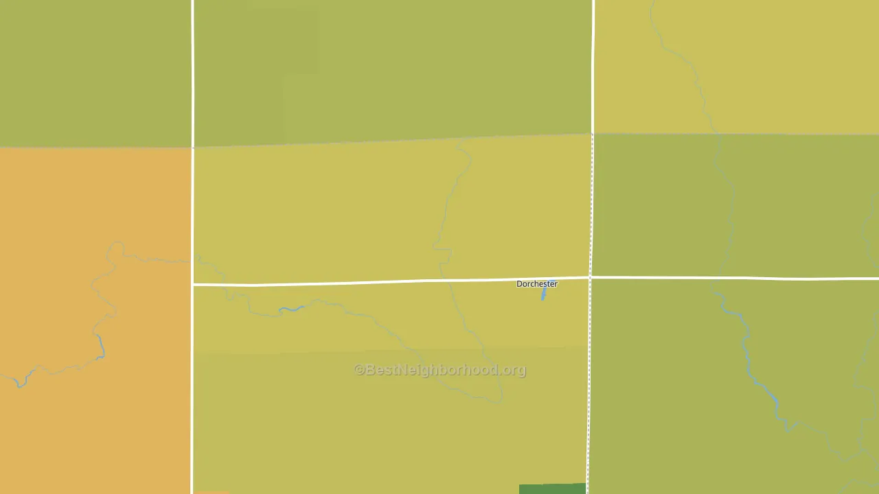 Dorchester, WI block-group voter-turnout map