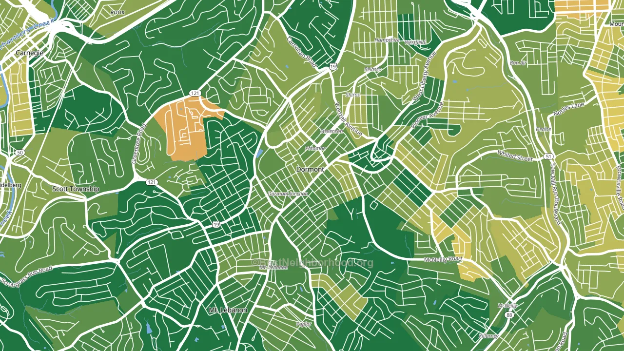 Dormont, PA block-group voter-turnout map