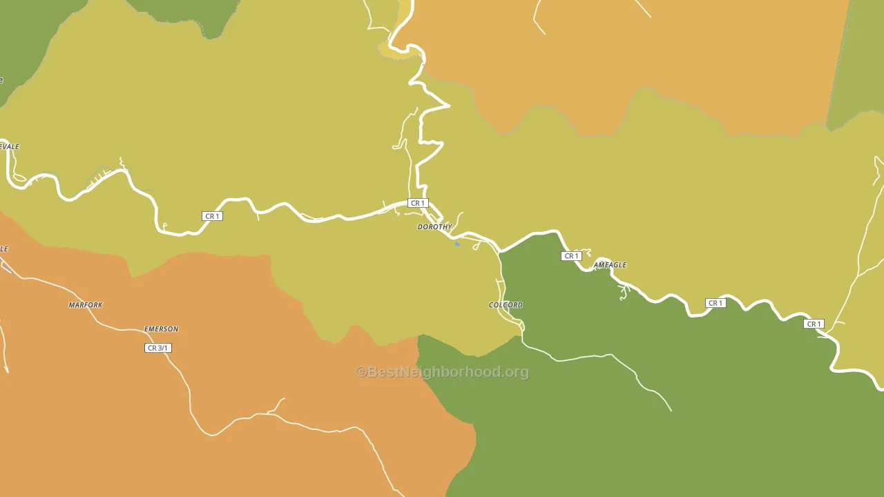 Dorothy, WV block-group voter-turnout map