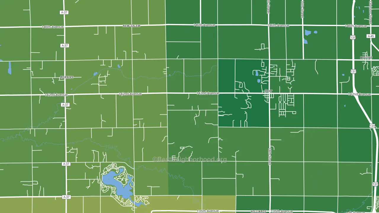 Dorr, MI block-group voter-turnout map