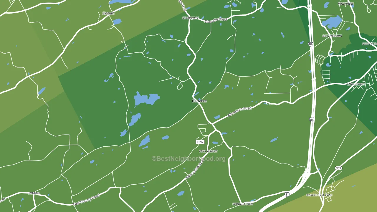 Dorrance, PA block-group voter-turnout map