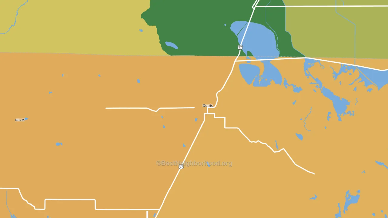 Dorris, CA block-group voter-turnout map