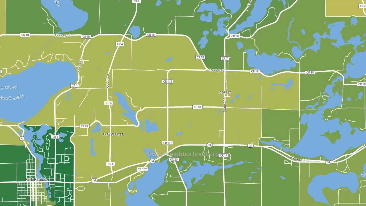 Dorset, MN block-group voter-turnout map