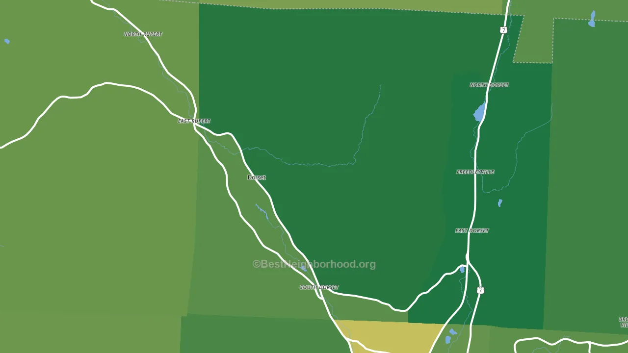 Dorset, VT block-group voter-turnout map