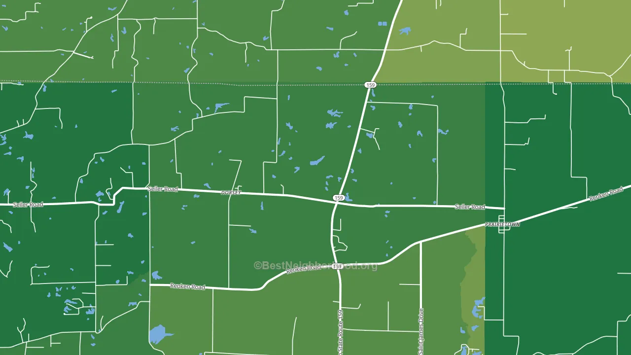 Dorsey, IL block-group voter-turnout map