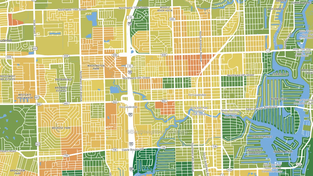 Dorsey-Riverbend, Fort Lauderdale, FL block-group voter-turnout map