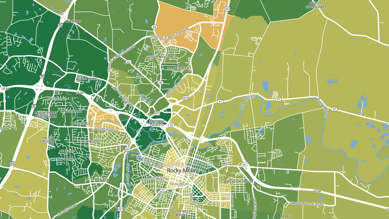 Dortches, NC block-group voter-turnout map