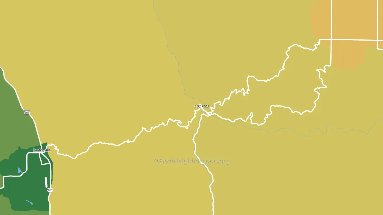 Dos Rios, CA block-group voter-turnout map