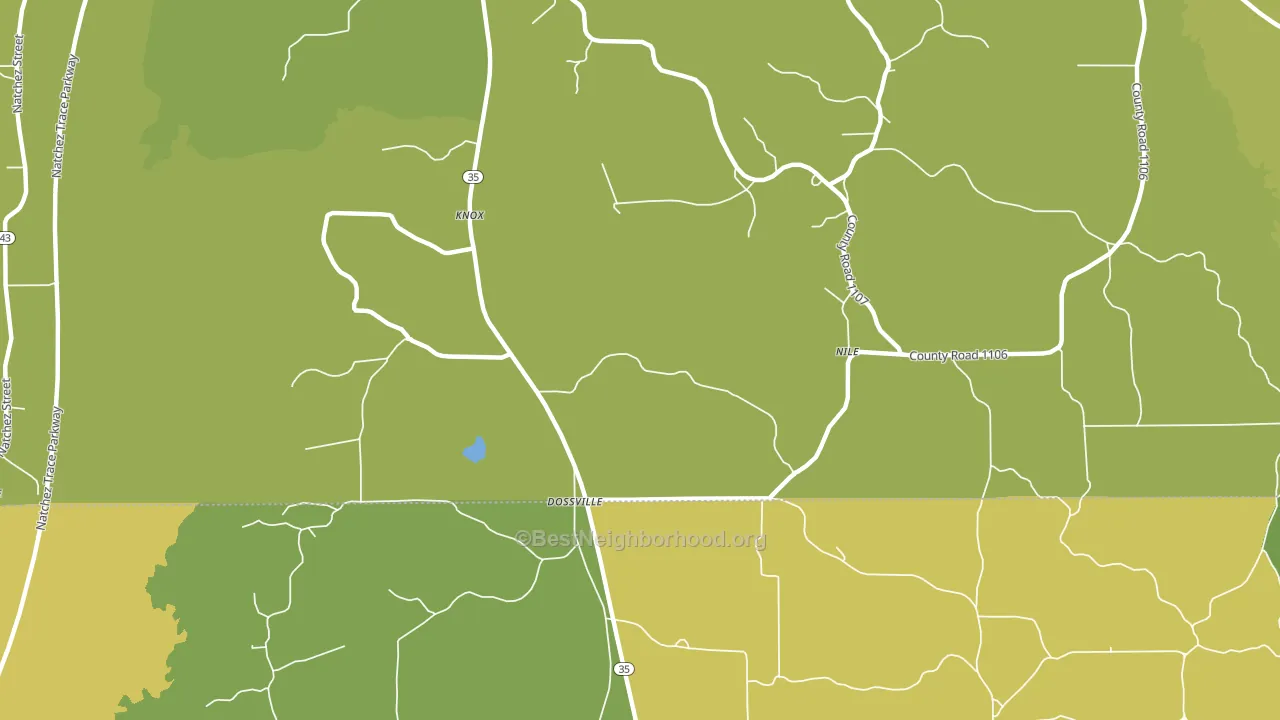 Dossville, MS block-group voter-turnout map