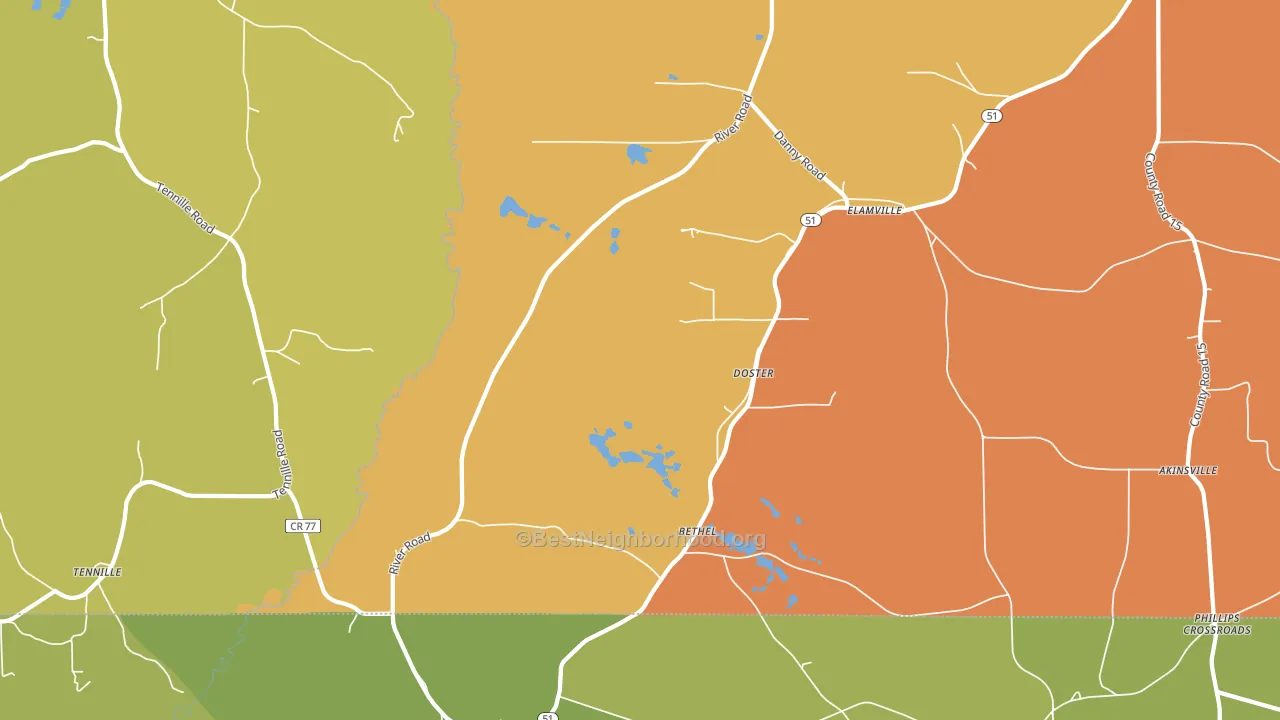 Doster, AL block-group voter-turnout map