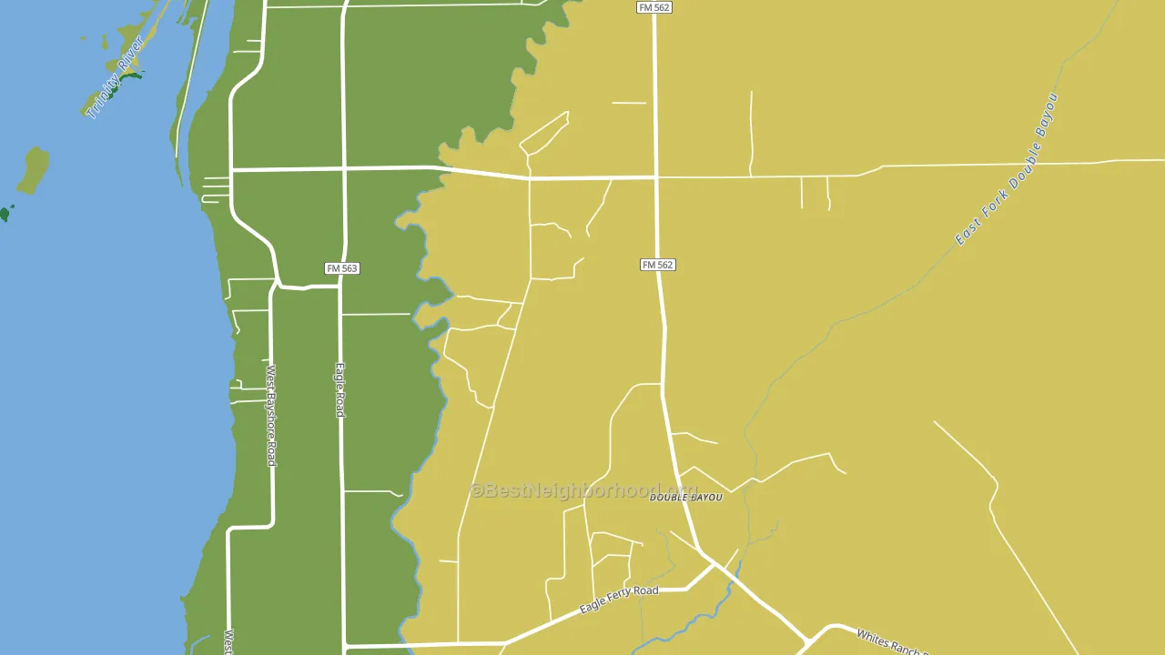 Double Bayou, TX block-group voter-turnout map
