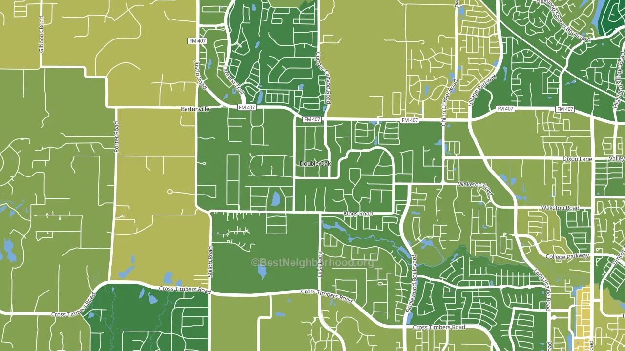 Double Oak, TX block-group voter-turnout map