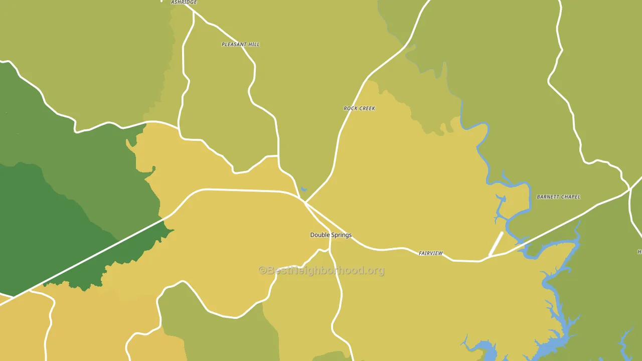 Double Springs, AL block-group voter-turnout map