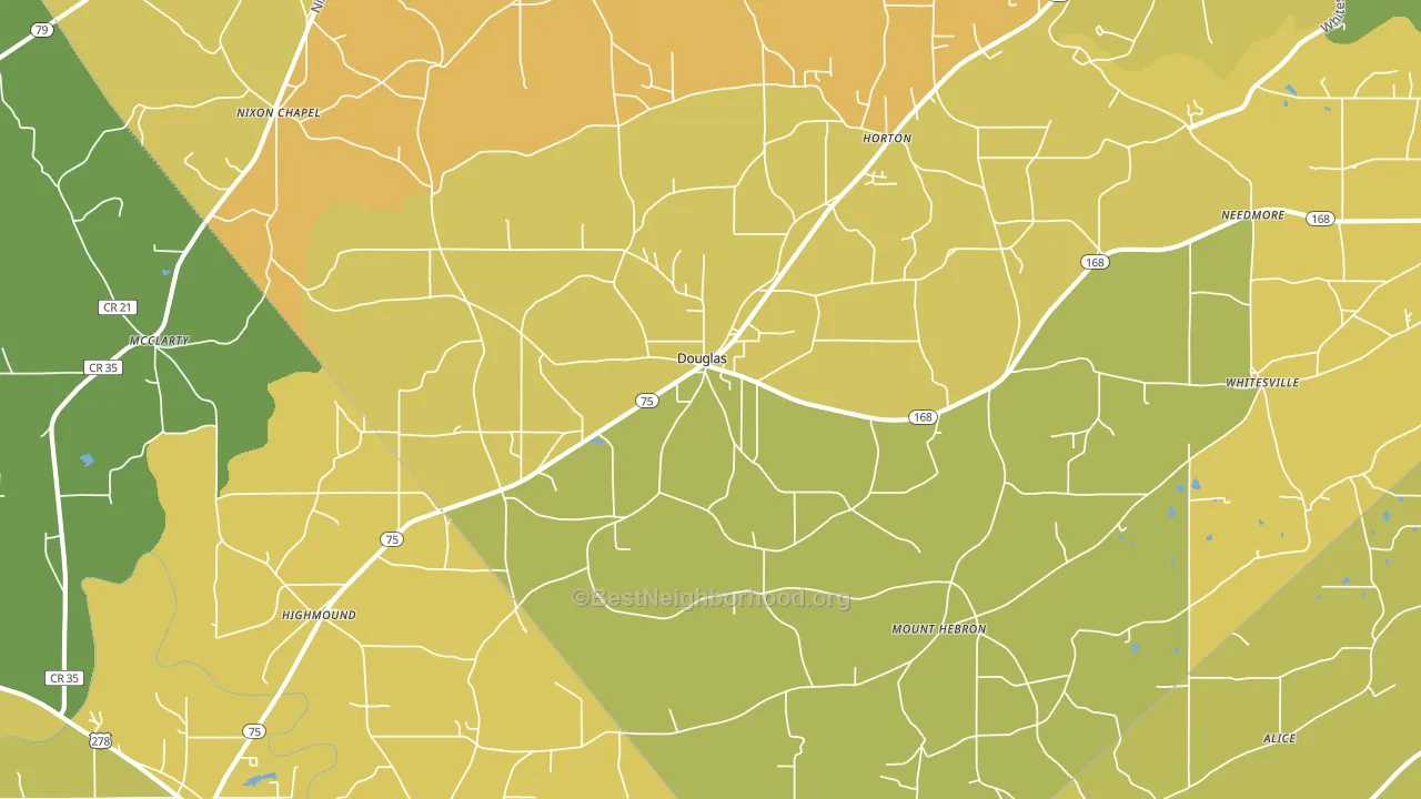 Douglas, AL block-group voter-turnout map