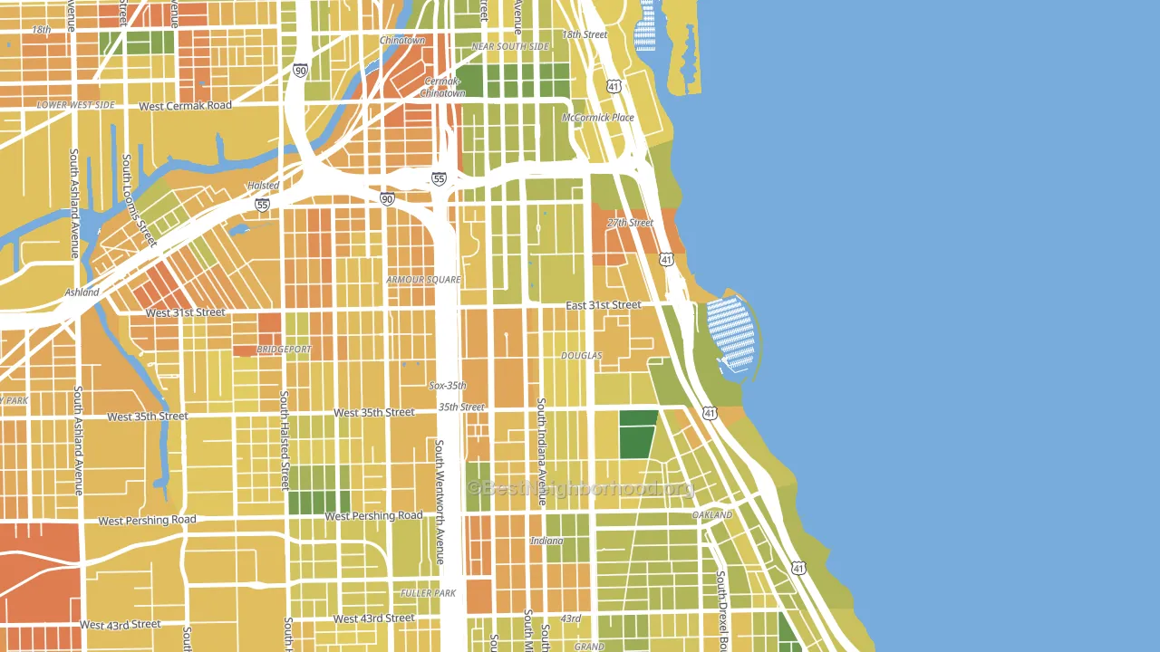 Douglas, Chicago, IL block-group voter-turnout map
