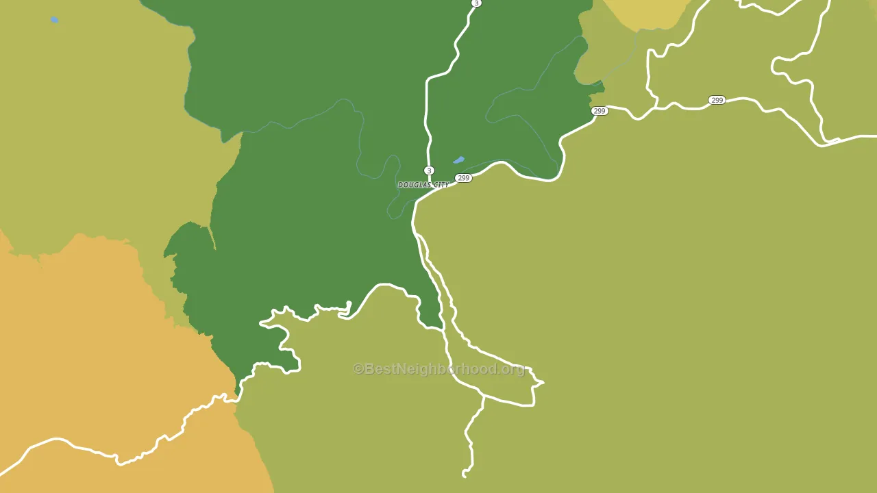 Douglas City, CA block-group voter-turnout map