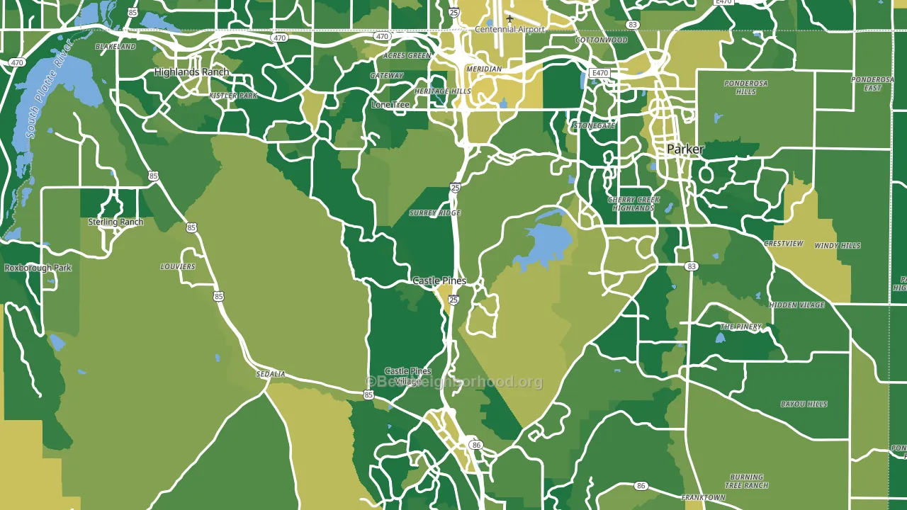 Douglas County, CO block-group voter-turnout map