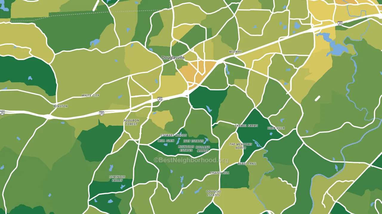 Douglas County, GA block-group voter-turnout map