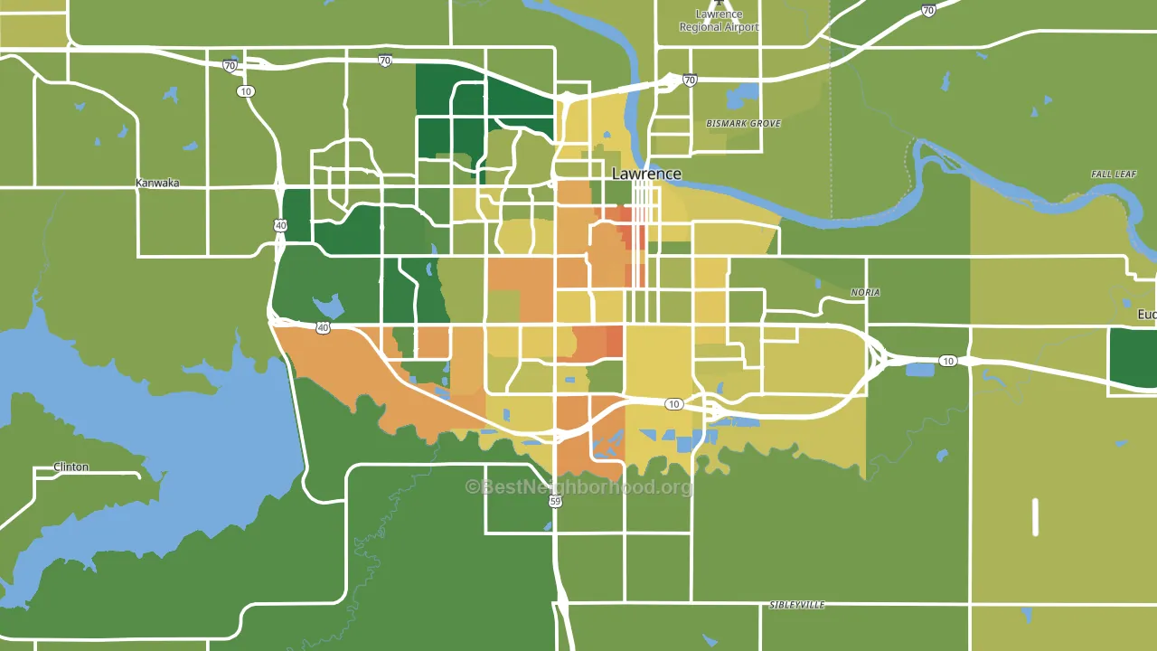 Douglas County, KS block-group voter-turnout map