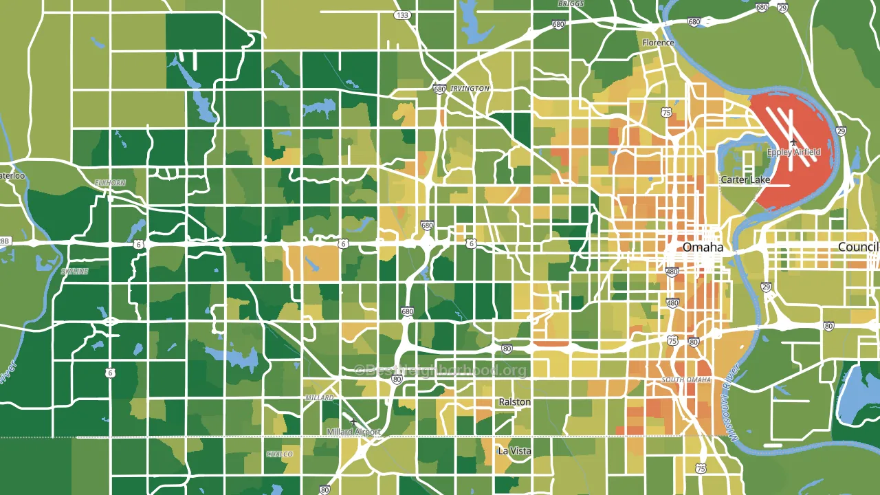Douglas County, NE block-group voter-turnout map