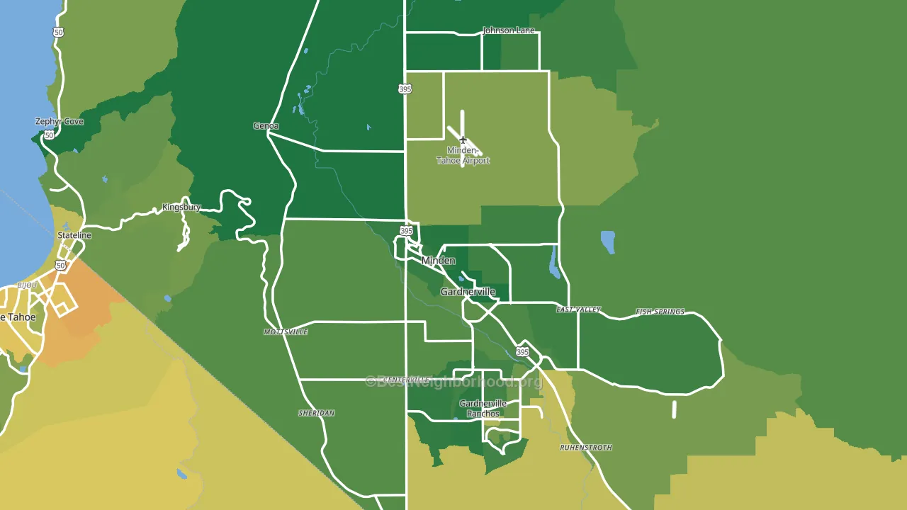 Douglas County, NV block-group voter-turnout map