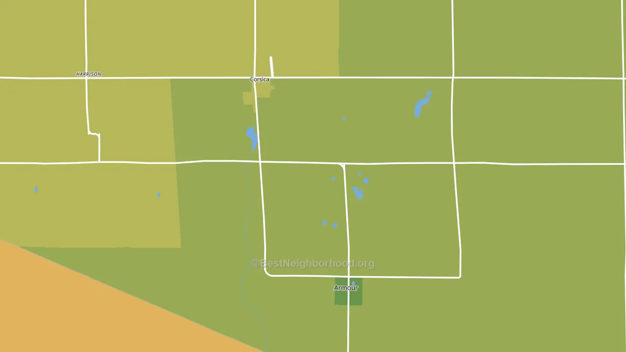 Douglas County, SD block-group voter-turnout map