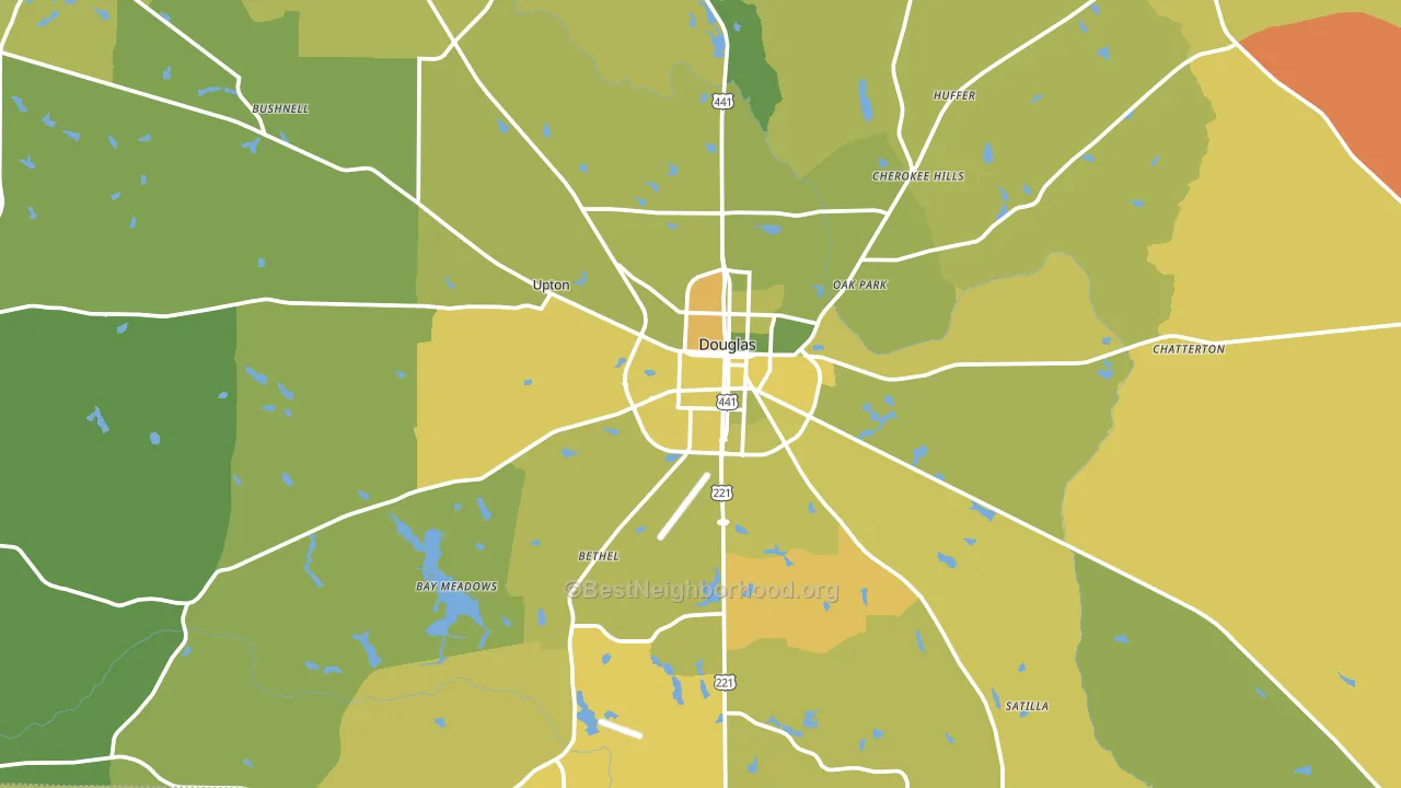 Douglas, GA block-group voter-turnout map