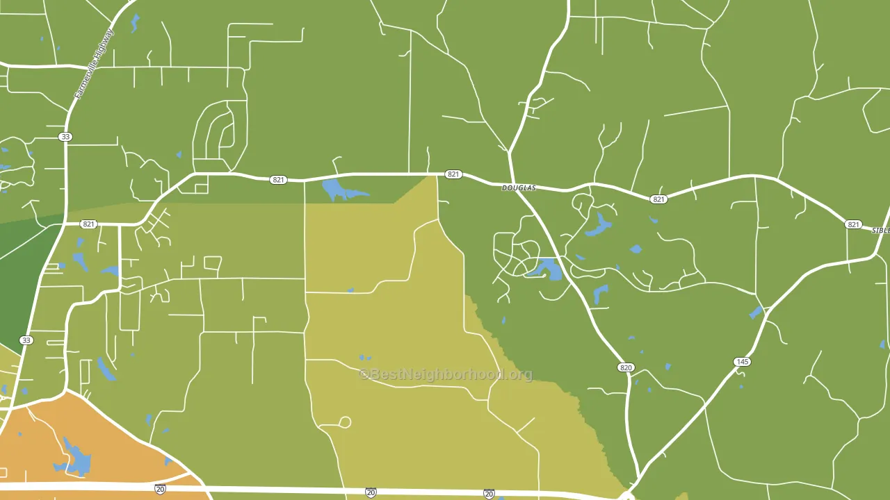 Douglas, LA block-group voter-turnout map