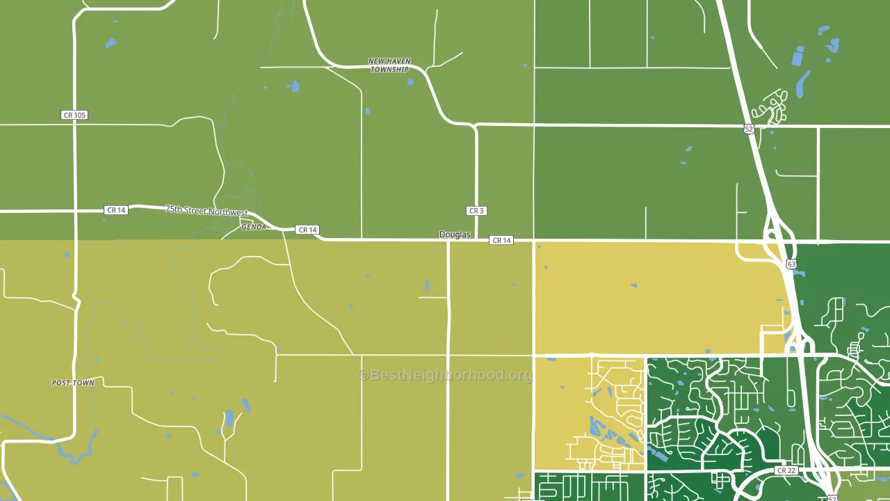 Douglas, MN block-group voter-turnout map