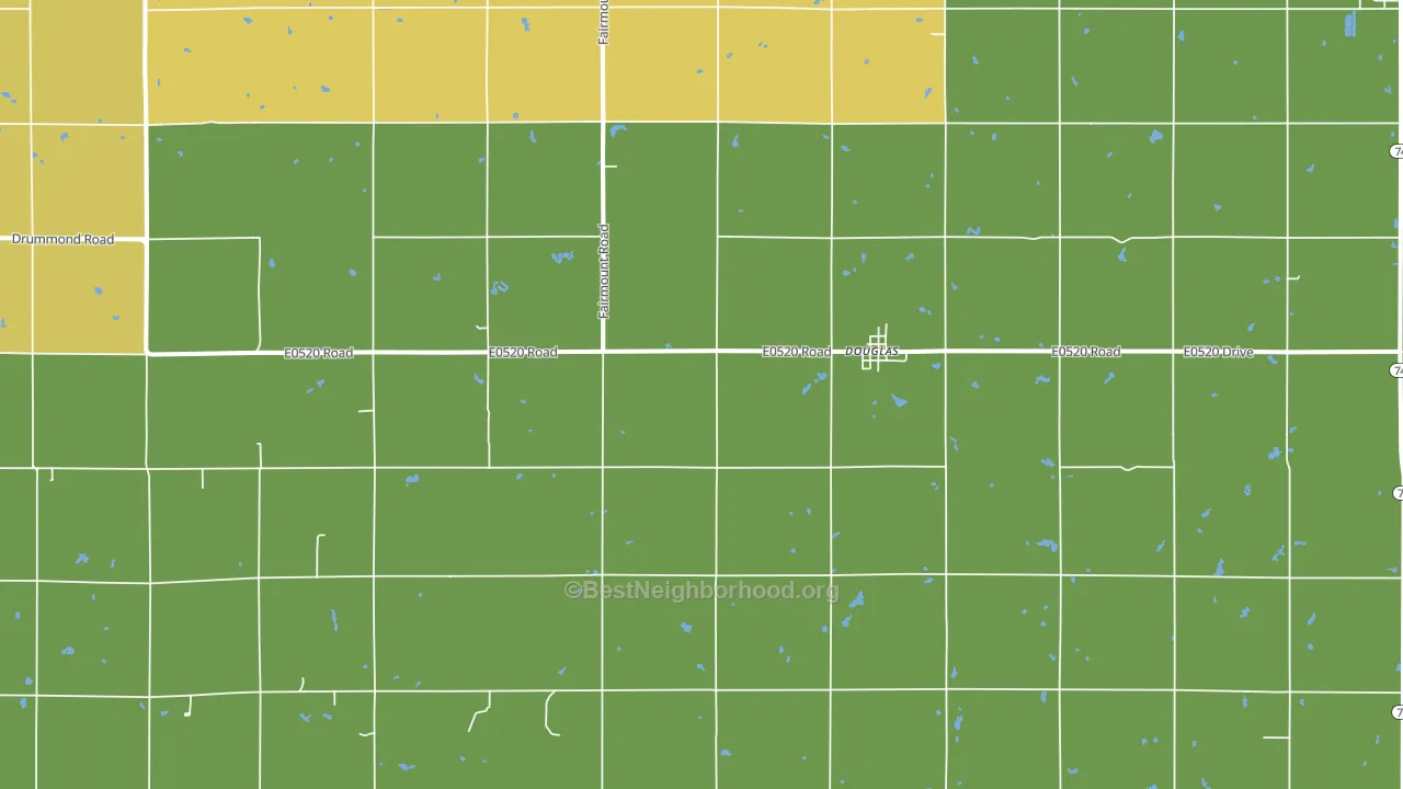 Douglas, OK block-group voter-turnout map