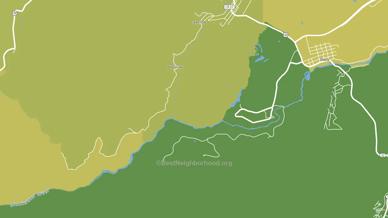 Douglas, WV block-group voter-turnout map