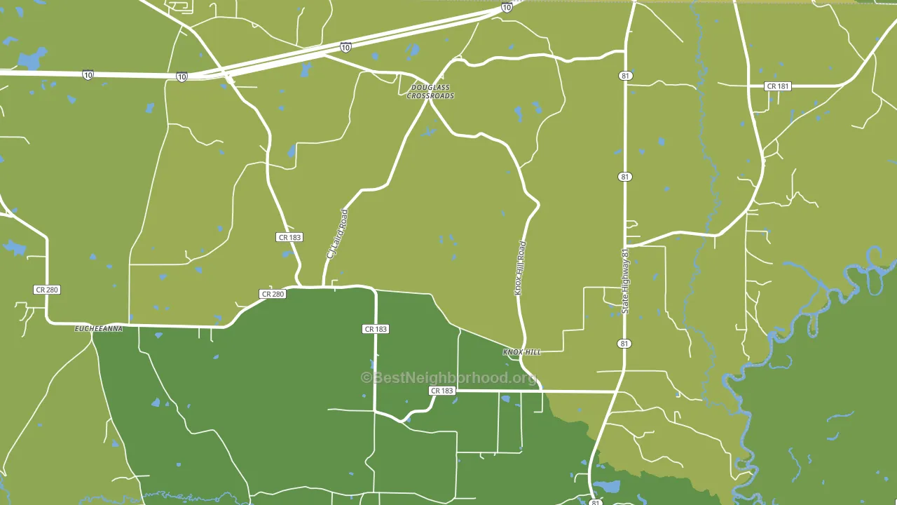 Douglass Crossroads, FL block-group voter-turnout map