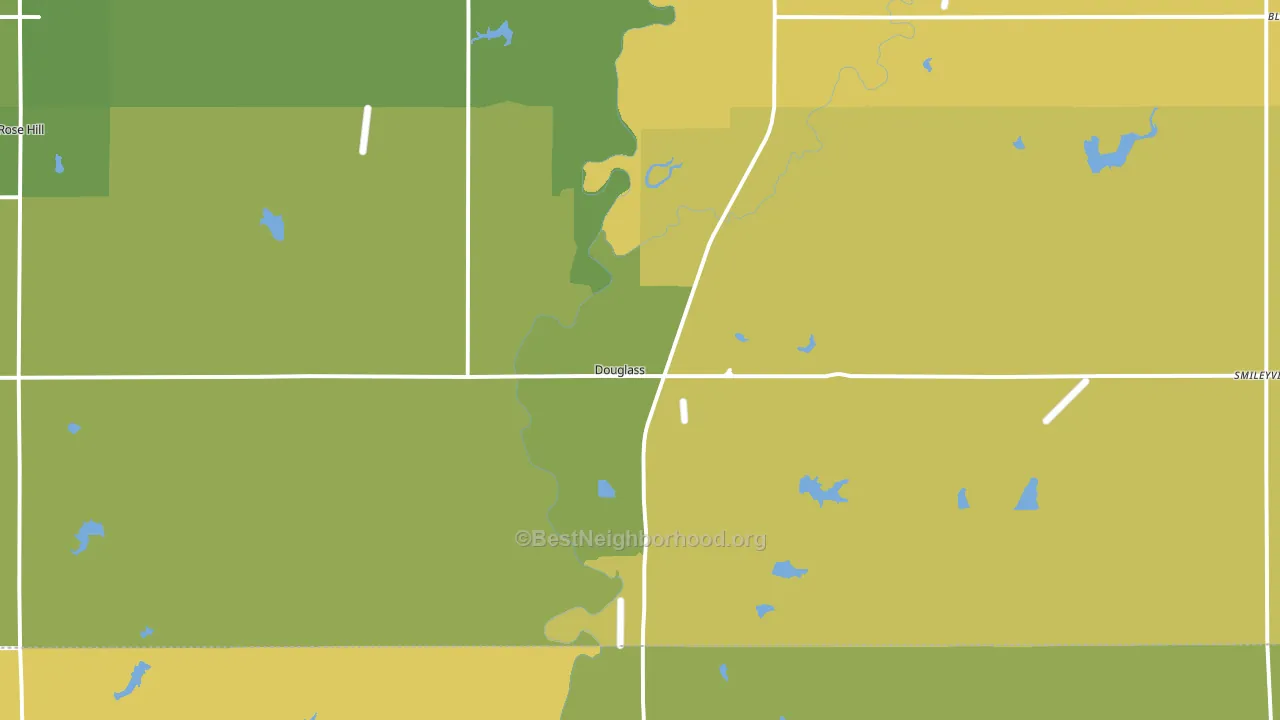 Douglass, KS block-group voter-turnout map