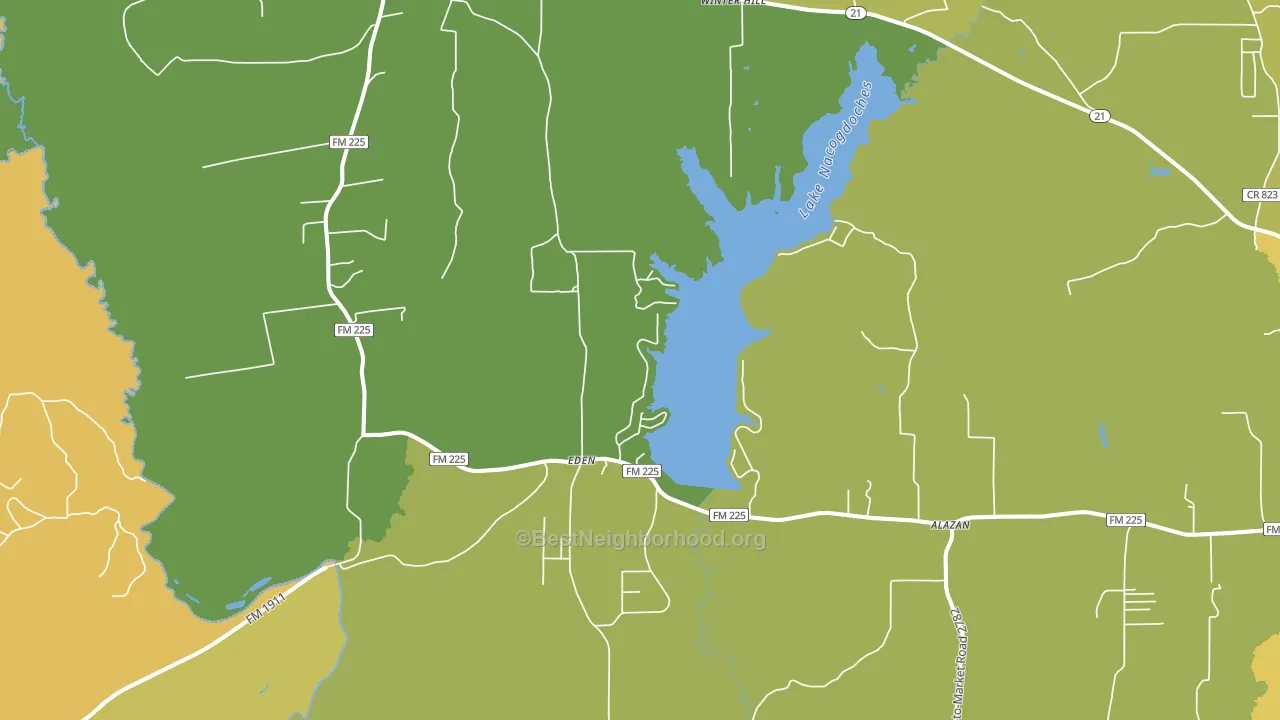 Douglass, TX block-group voter-turnout map