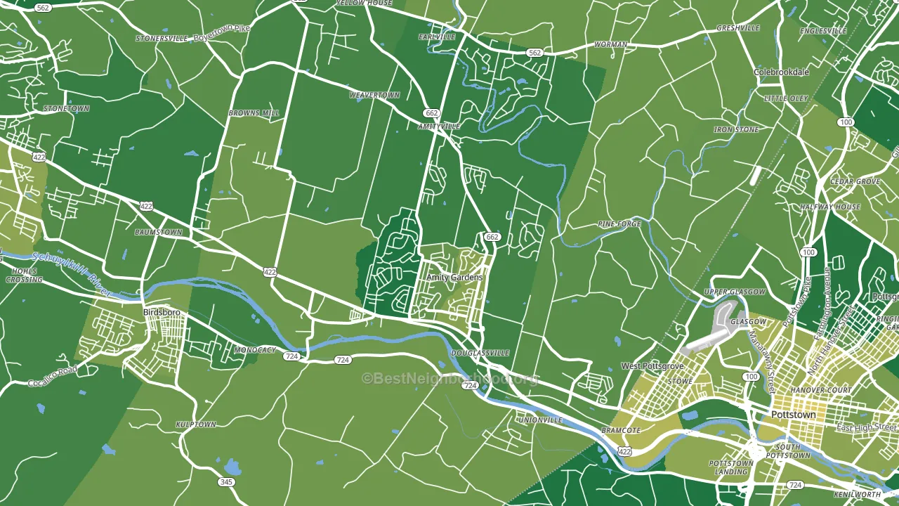 Douglassville, PA block-group voter-turnout map