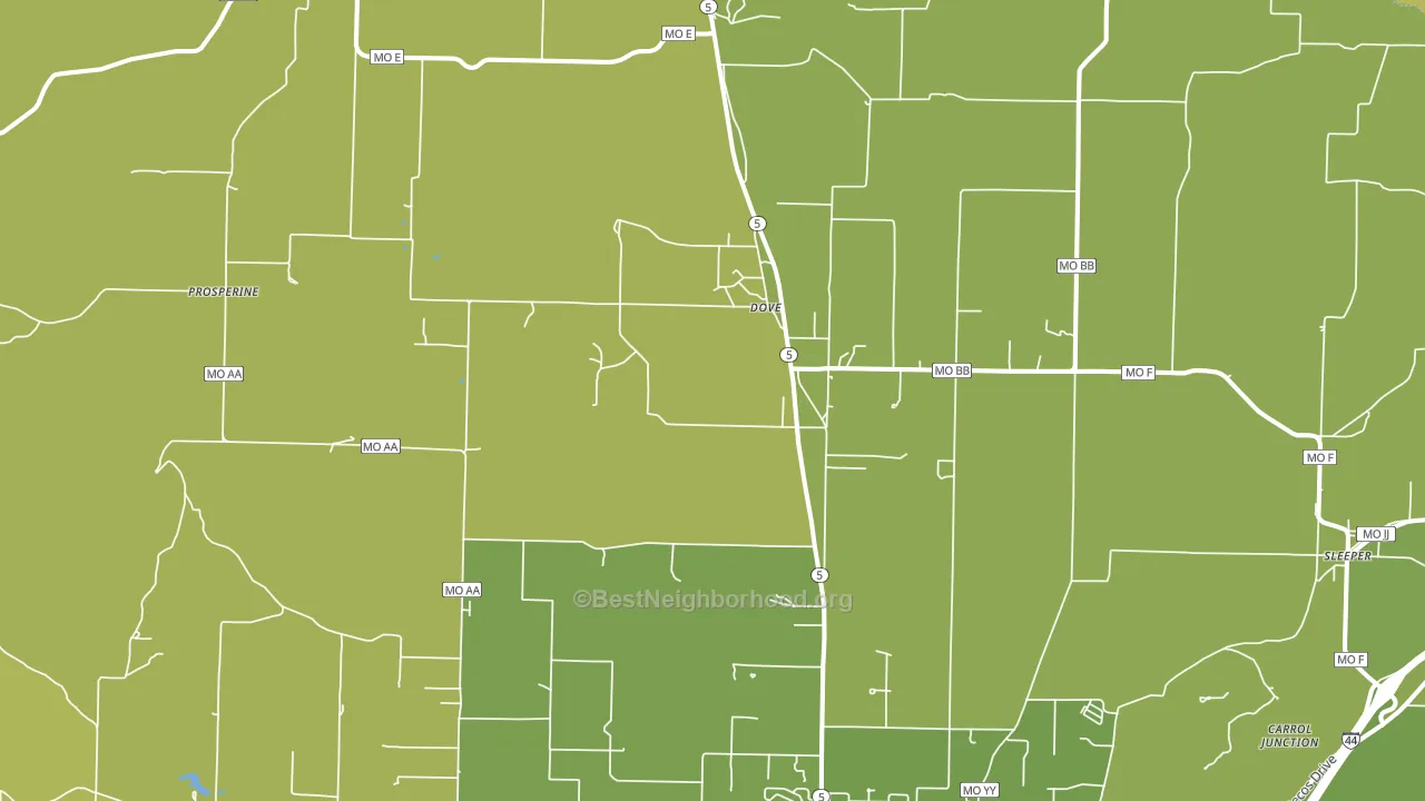 Dove, MO block-group voter-turnout map