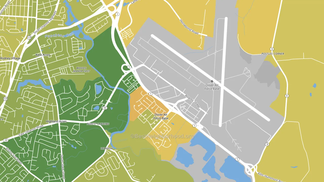 Dover Afb, DE block-group voter-turnout map