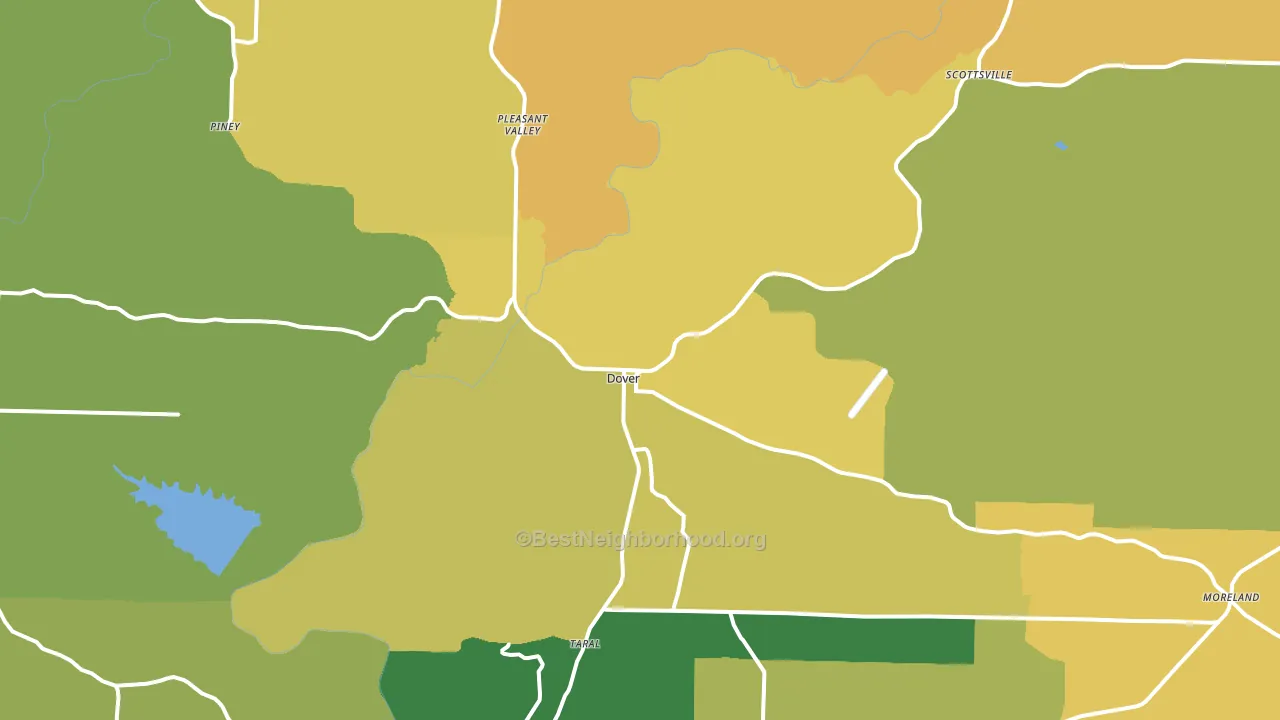 Dover, AR block-group voter-turnout map