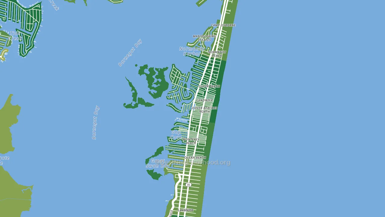 Dover Beaches North, NJ block-group voter-turnout map