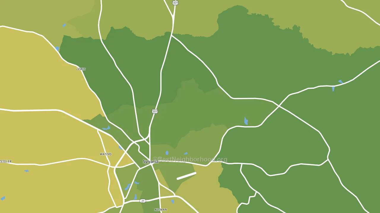 Dover, GA block-group voter-turnout map