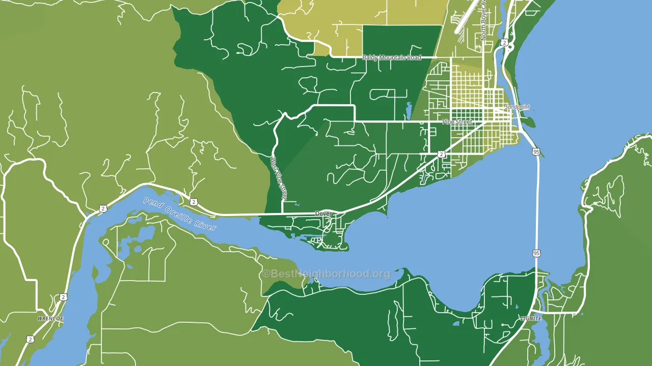 Dover, ID block-group voter-turnout map