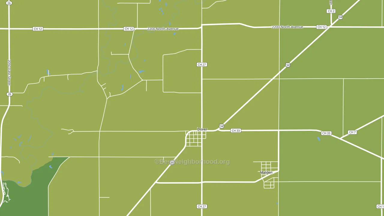 Dover, IL block-group voter-turnout map