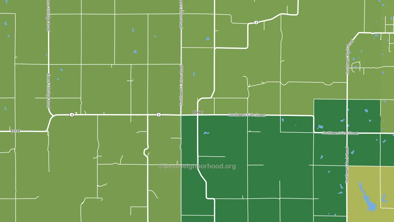 Dover, KS block-group voter-turnout map